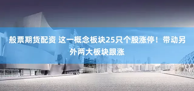 般票期货配资 这一概念板块25只个股涨停！带动另外两大板块跟涨
