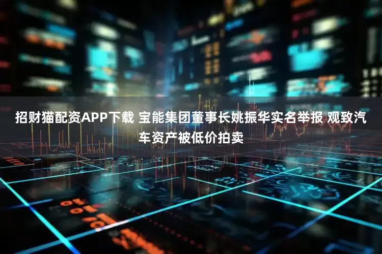招财猫配资APP下载 宝能集团董事长姚振华实名举报 观致汽车资产被低价拍卖